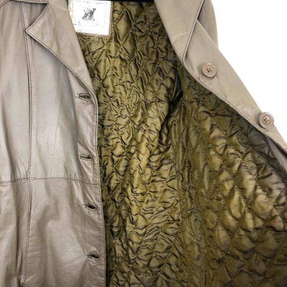 Vintage Belted Leather Jacket Sz S - Picture 13 of 15